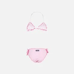 Alternative view of MC2 Saint Barth Girl Triangle Seersucker Bikini With Stripes