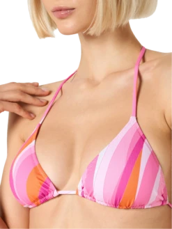 MC2 Saint Barth Woman Triangle Bikini With Shape Wave Print And Charms -MC2 Saint Barth Store shape wave print bikini 3