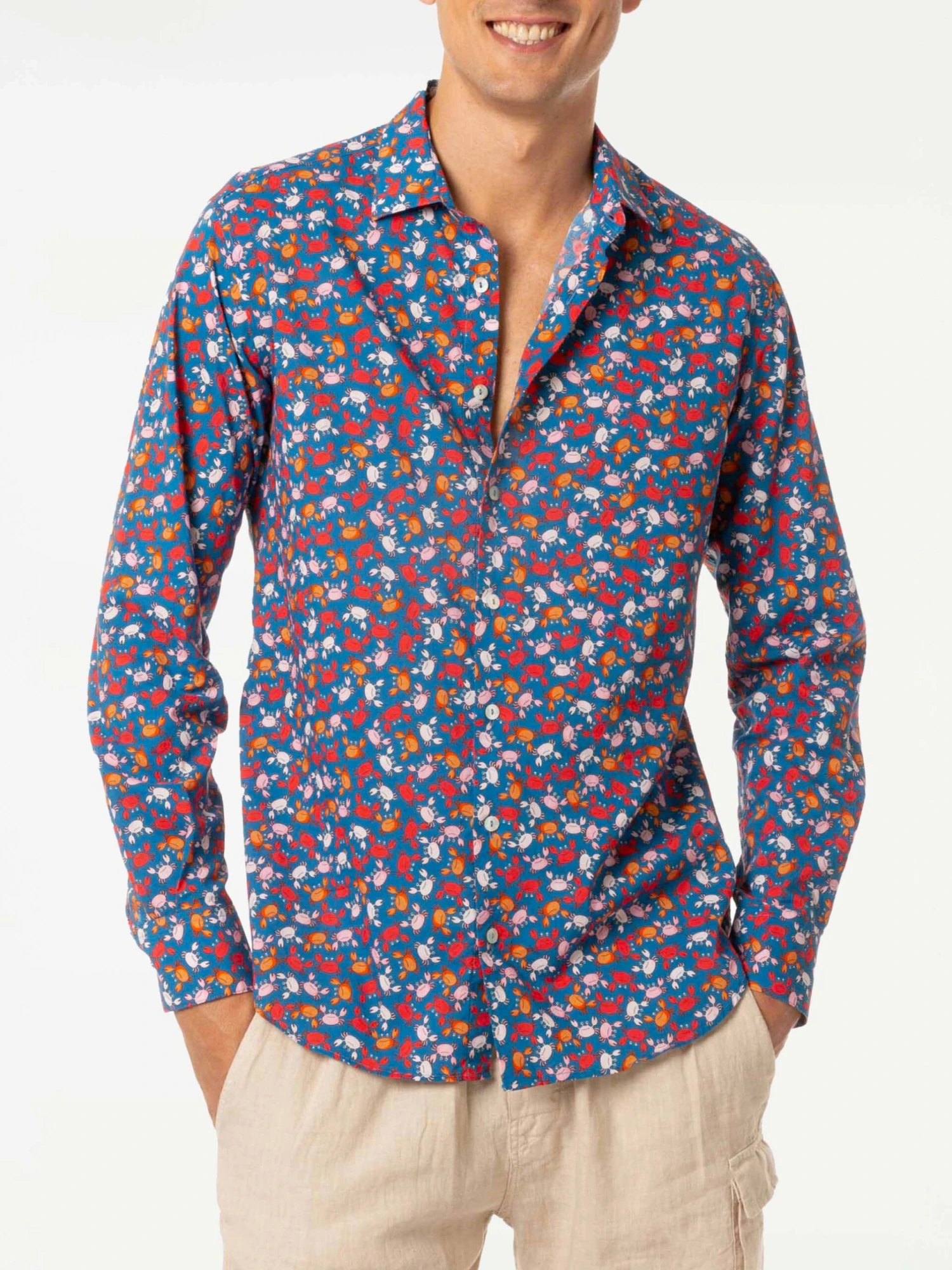 MC2 Saint Barth Man Muslin Cotton Sikelia Shirt With Crab Print 3 MC2 Saint Barth Man Muslin Cotton Sikelia Shirt With Crab Print