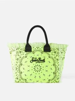 MC2 Saint Barth Vanity Canvas Shoulder Bag With Fluo Yellow Bandanna Print -MC2 Saint Barth Store vanity canvas bandanna bag 4 c63064b6 596d 424c b2f3 95e184400696