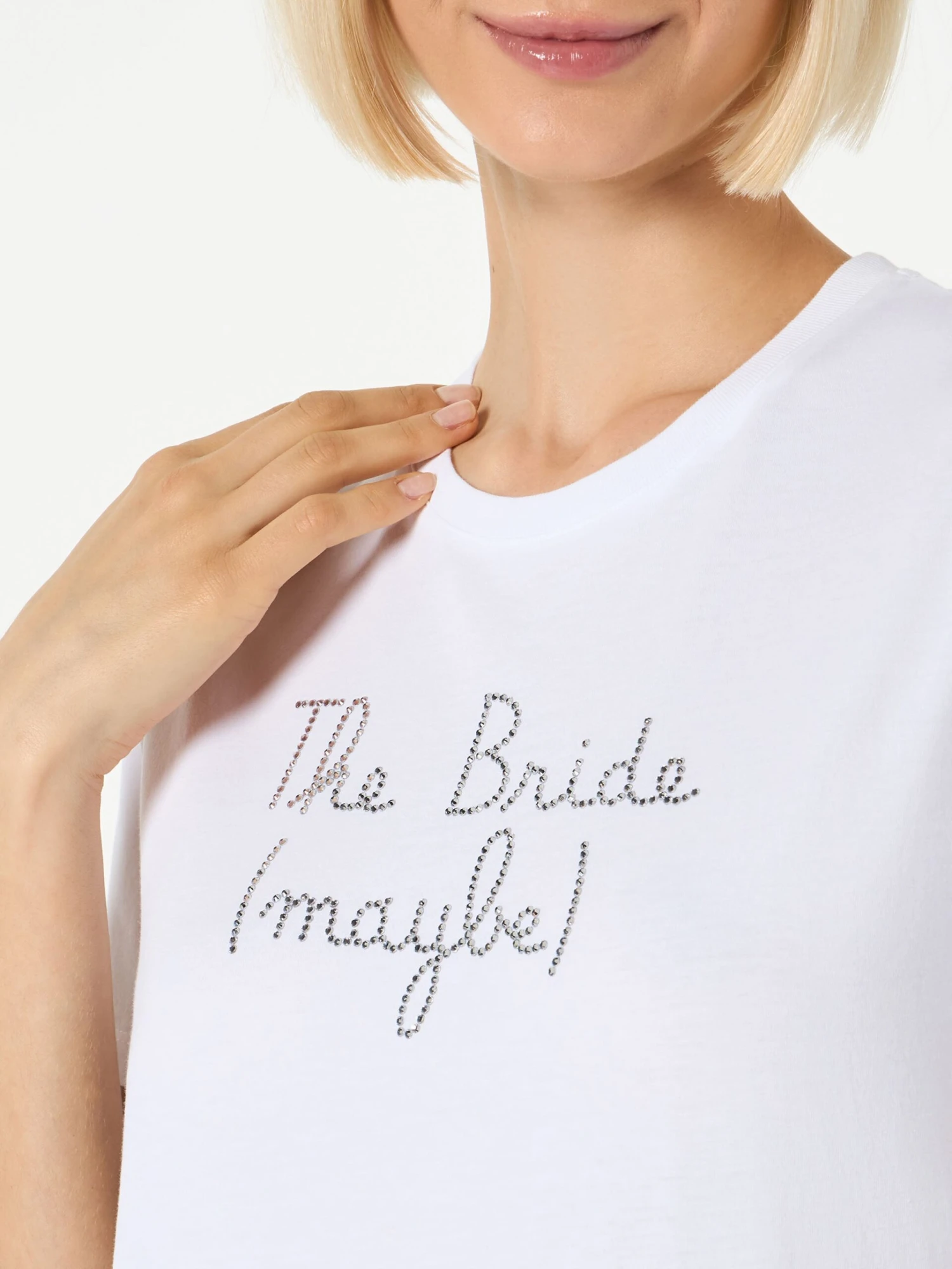 MC2 Saint Barth Woman Cotton T-shirt With The Bride (maybe) Rhinestone Embroidery 4 MC2 Saint Barth Woman Cotton T-shirt With The Bride (maybe) Rhinestone Embroidery - Image 2