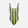 MC2 Saint Barth Woman Lime And Purple One Piece Swimsuit 1 MC2 Saint Barth Woman Lime And Purple One Piece Swimsuit -MC2 Saint Barth Store woman one piece striped