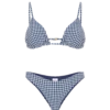 MC2 Saint Barth Woman Triangle Bikini With Blue Gingham Print