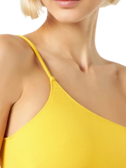 MC2 Saint Barth Woman Yellow One Shoulder Bralette Bikini 9 MC2 Saint Barth Woman Yellow One Shoulder Bralette Bikini -MC2 Saint Barth Store yellow ribbed one shoulder bikini 2